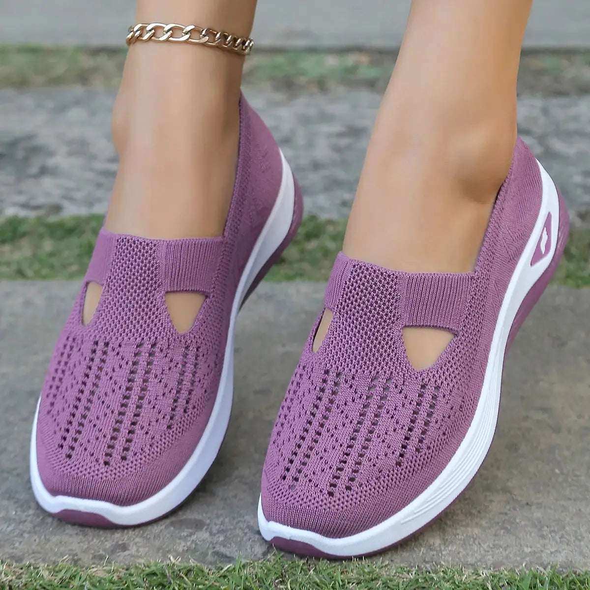 NovaStride Casual Slip On Womens Summer Shoes With Breathable Mesh Upper For All Day Comfort
