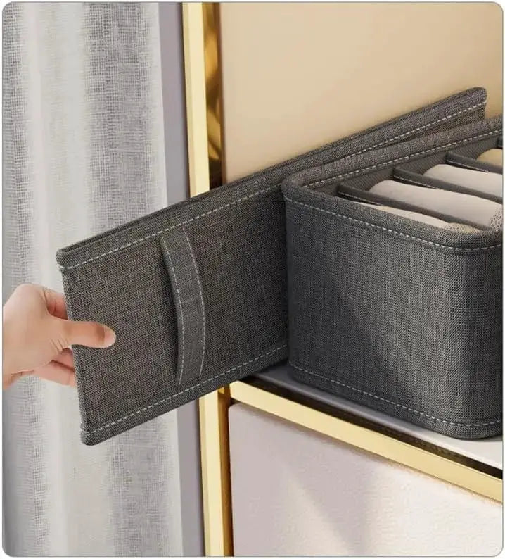 Simples Market gray fabric underwear organizer drawer storage box, foldable closet sorter
