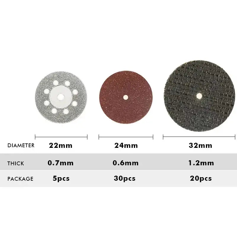 60 Piece Diamond Cutting Discs And Grinding Wheel Set For Woodworking And Metal Dremel Rotary Tool