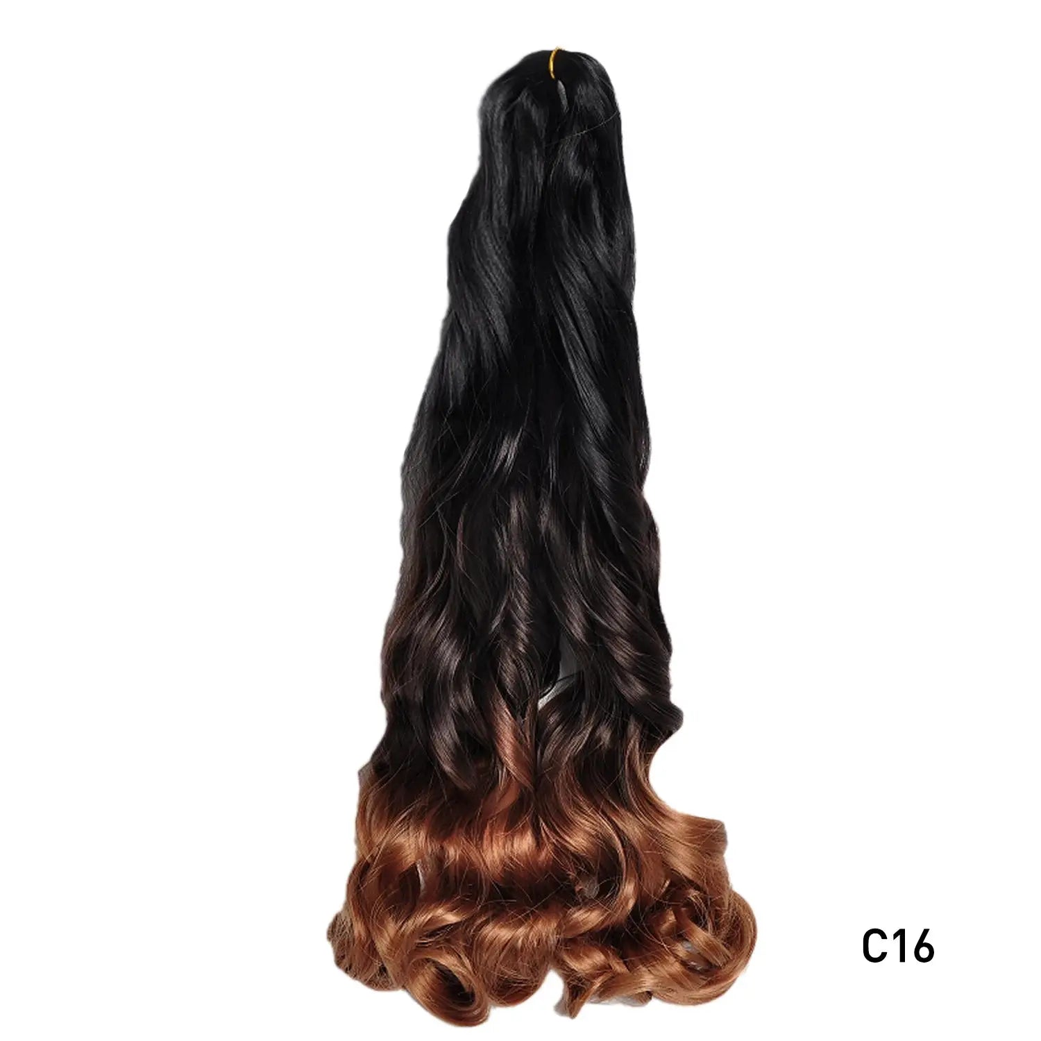 French Curls Braiding Hair by Simples Market, 24-inch synthetic spiral braids in black to copper ombre
