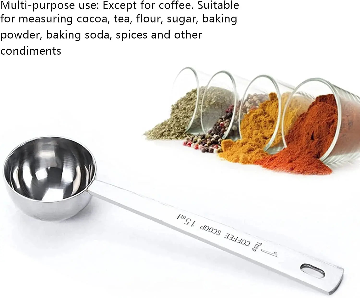ProLine Stainless Steel Coffee Bean Scoop 15 Ml And 30 Ml Precise Measuring Spoon With Clear Volume Markings