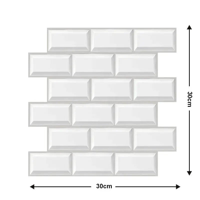 Simples Market 3D white brick wall panels, self-adhesive waterproof, 5–10pcs sheet, 30x30 cm