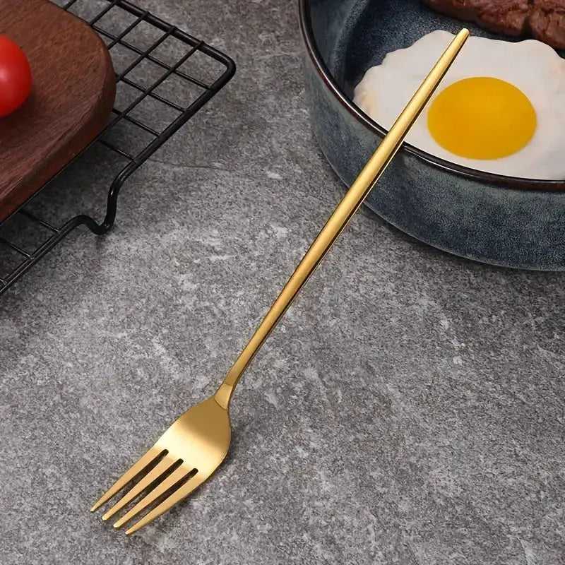 Stainless Steel Gold Tableware Fork Set 8 12 16 Pieces Dinner Forks Salad Forks Fruit Forks For Restaurant Banquet