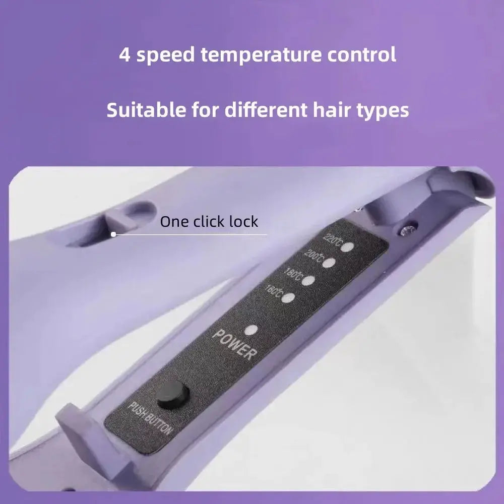 Hair curling iron by Simples Market, purple 32mm deep-wave barrel with four temperature settings.