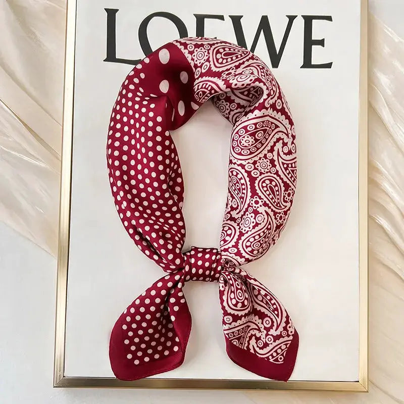 SJ01 Silk Scarf Neckerchief For Women Luxury Designer Silk Headscarf And Purse Accent Accessory
