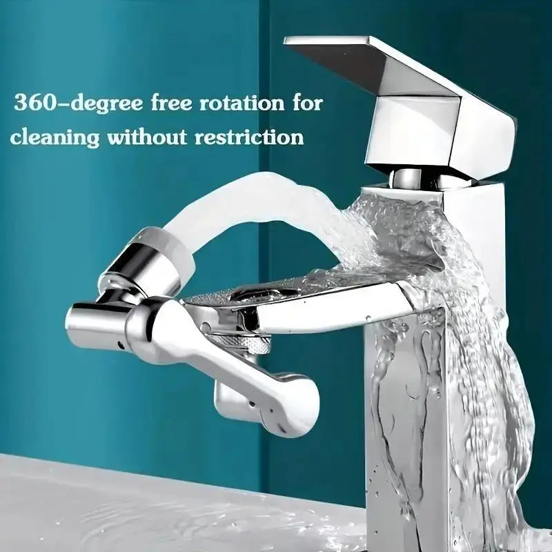 Universal rotation extender faucet aerator, chrome with white plastic splash filter