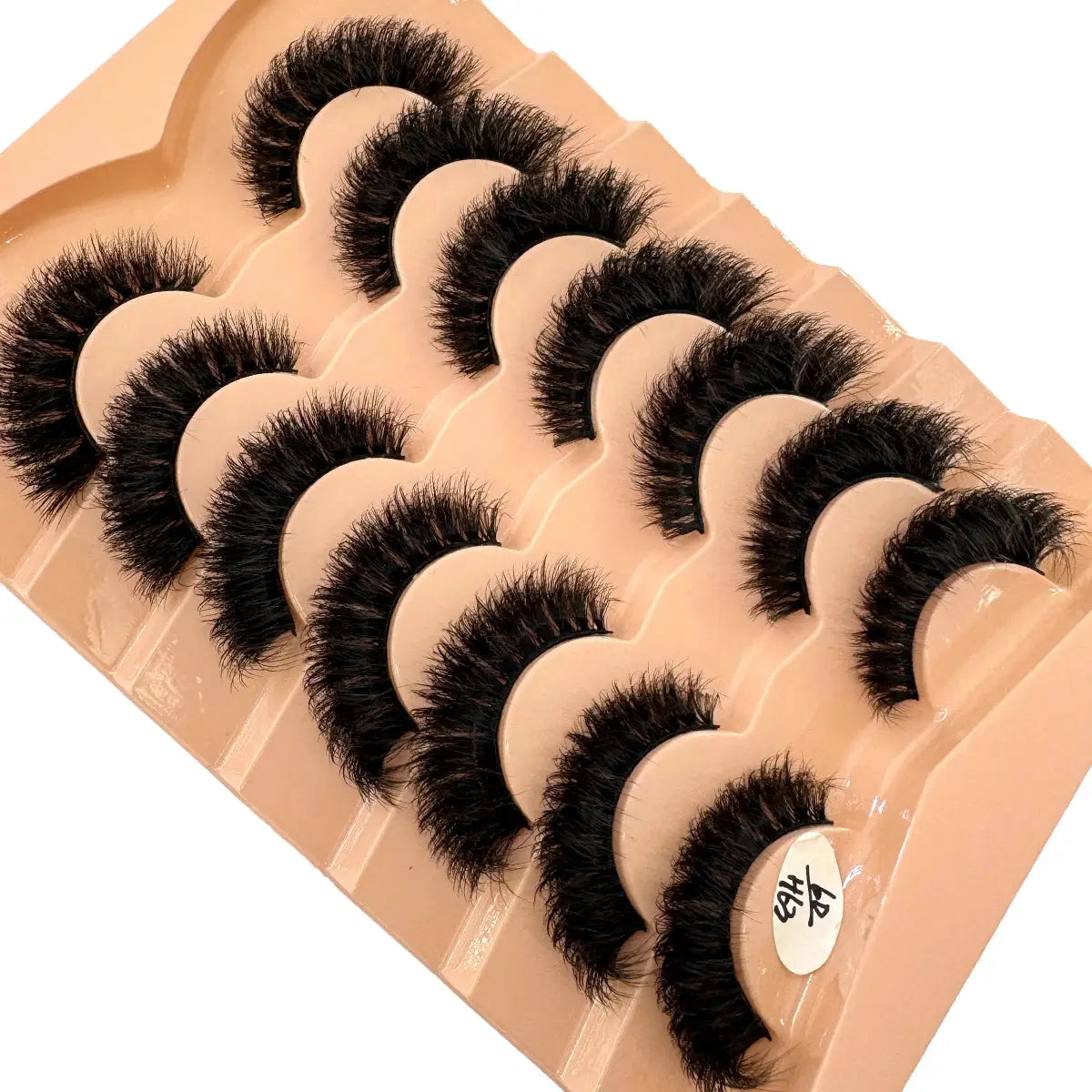 HBZGTLAD 7 Pair Faux Mink Lashes Fluffy Natural Look False Eyelashes Volume Wispy Crossed Thick Fox Eye Cat Eye