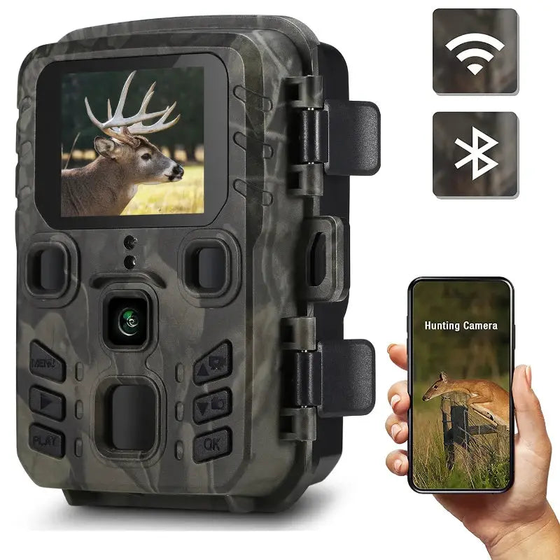 Suntekcam trail camera by Simples Market; camouflage wireless hunting cam, 20MP, 1080P, IP65 waterproof
