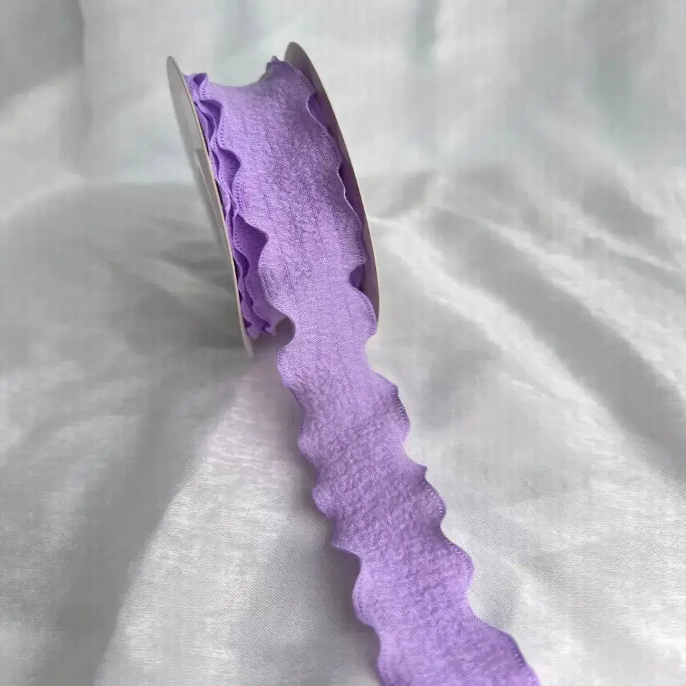 10 Yards Fishtail Chiffon Ribbon With Wave Edge Pleated Embossed Floral Pattern for Gift Wrapping Bouquets DIY Decor