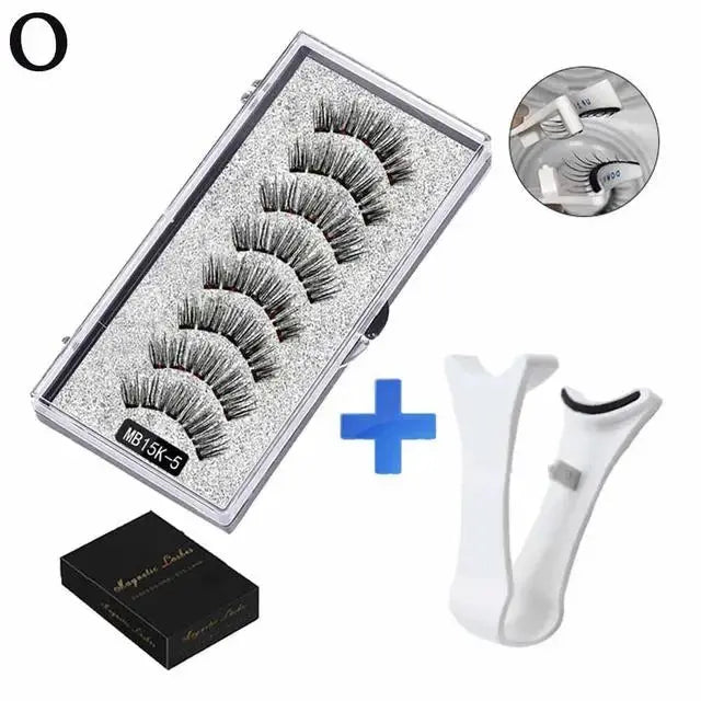 3D Natural Magnetic Eyelashes Set With Five Magnetic Lashes Reusable Handmade False Eyelashes Shipping Box
