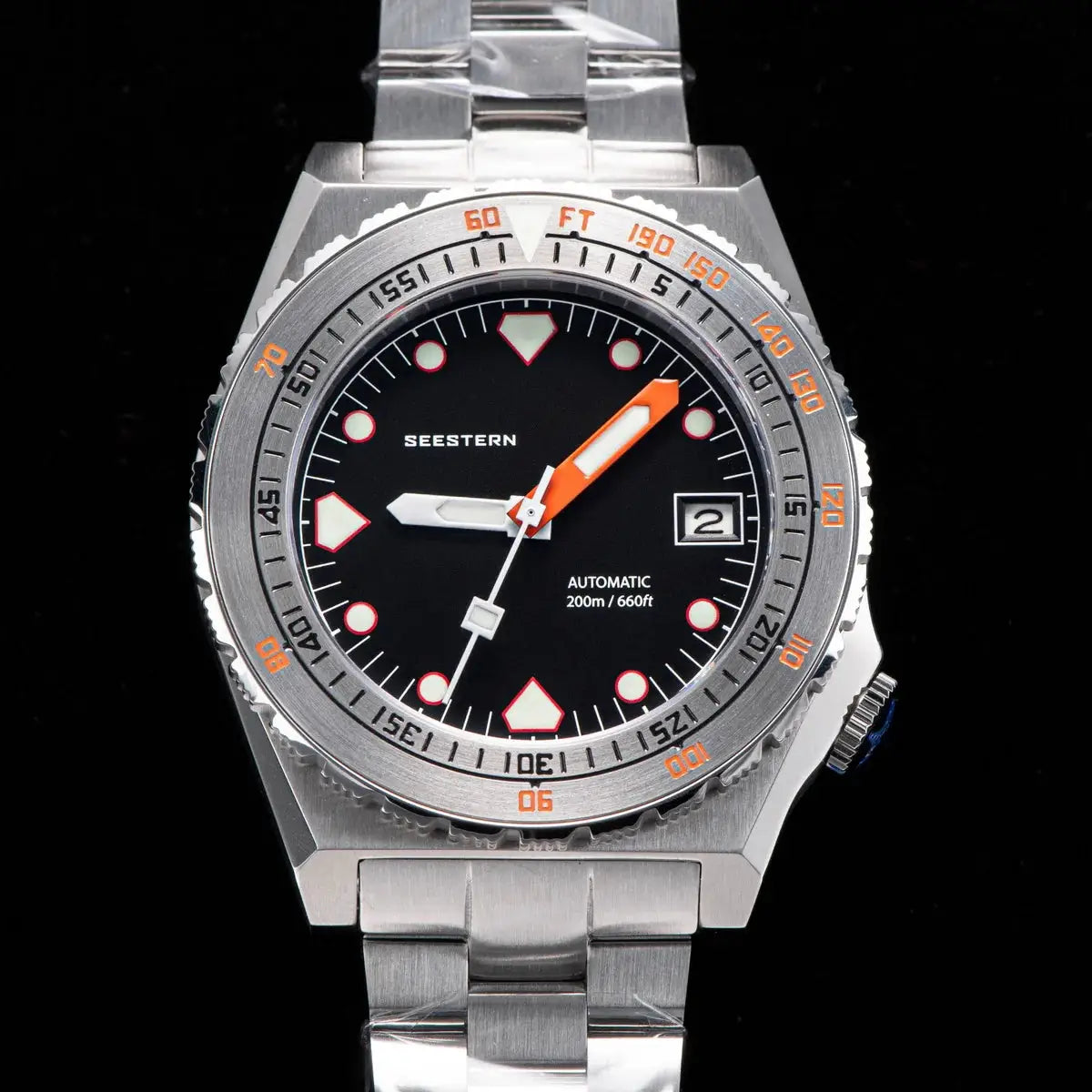 SEESTERN SUB600T V3 automatic dive watch; stainless steel bracelet, ceramic bezel