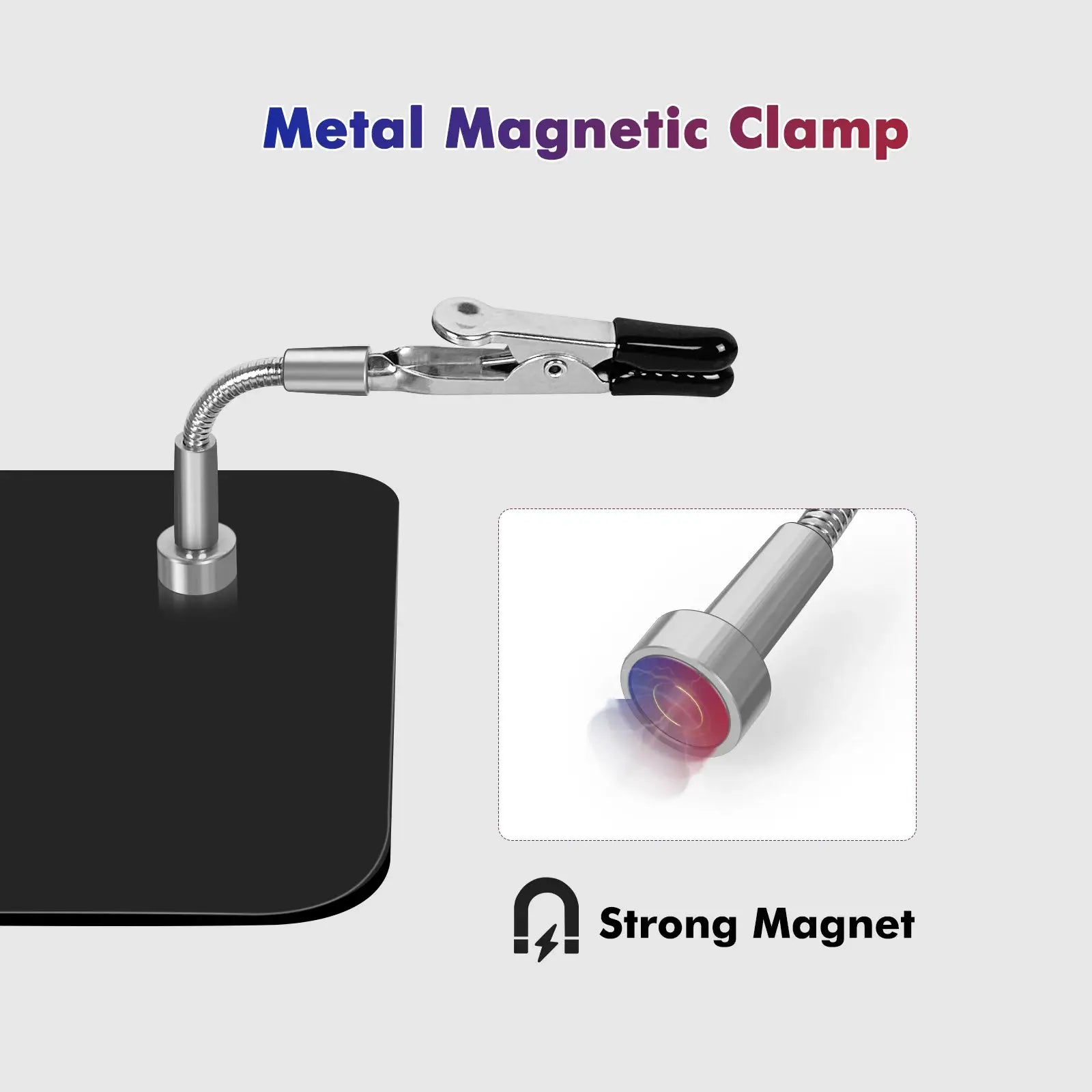 NEWACALOX Magnetic Mini Soldering Arm Holder for PCB Circuit Board with 360 Degree Chuck for Jewelry Making and Repair