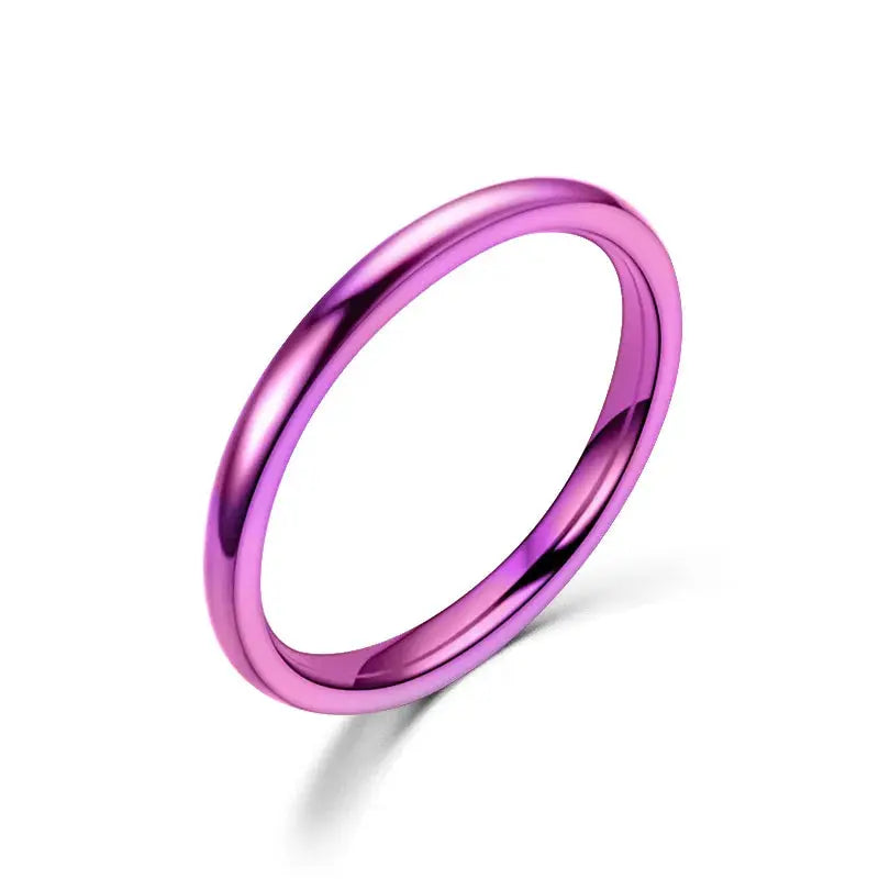 2mm Rose Gold Stainless Steel Ring For Women And Girls Minimalist Fashion Jewelry Gift