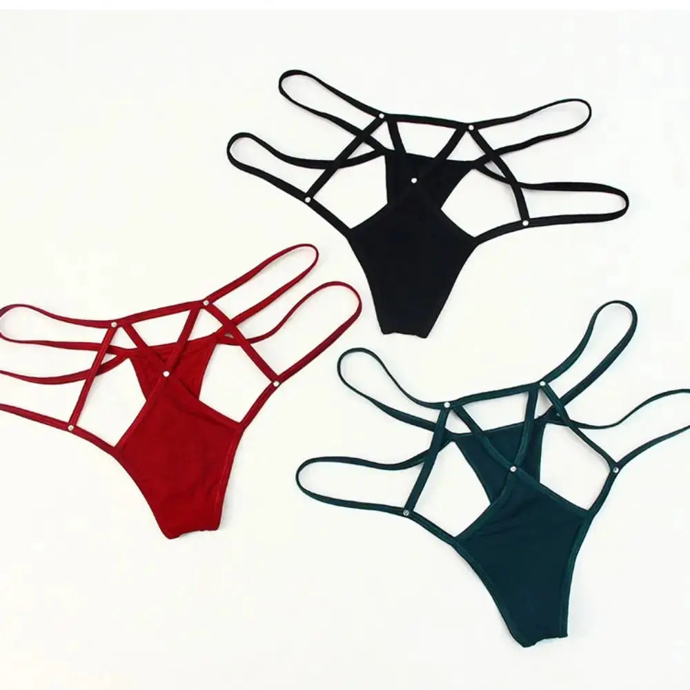 SilkNova Lingerie Elastic Hollow Out Low Waist G Strings Thongs Breathable Nylon Ice Silk All Day Comfort