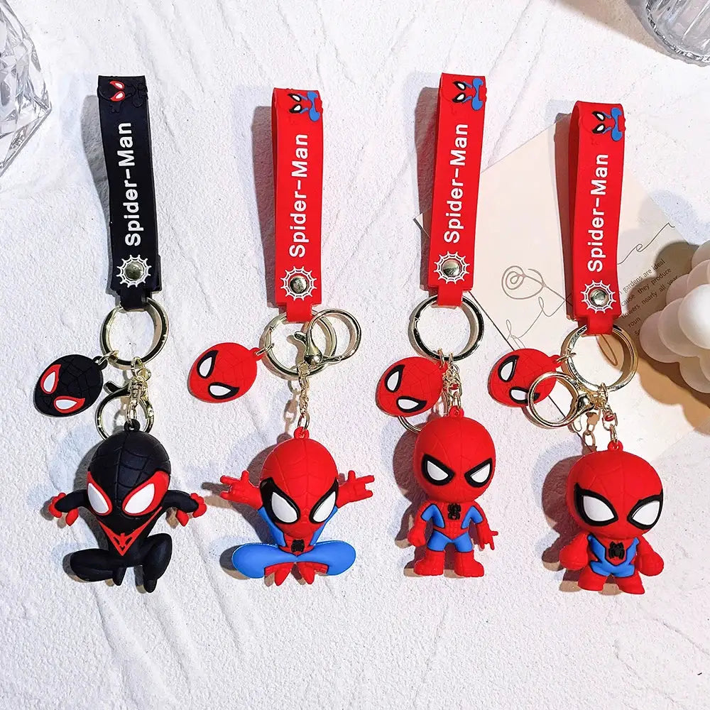 Marvel Spider Man Keychain 1 Pack or 4 Pack Avengers Cartoon Comics Key Ring Pendant Gift for Friends
