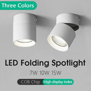 Two white LED ceiling spotlights, surface-mounted, 220V, dimmable, three-color options.
