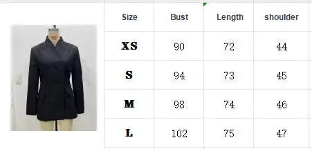 ETJ 2025 women's high-collar slim suit jacket by Simples Market in black