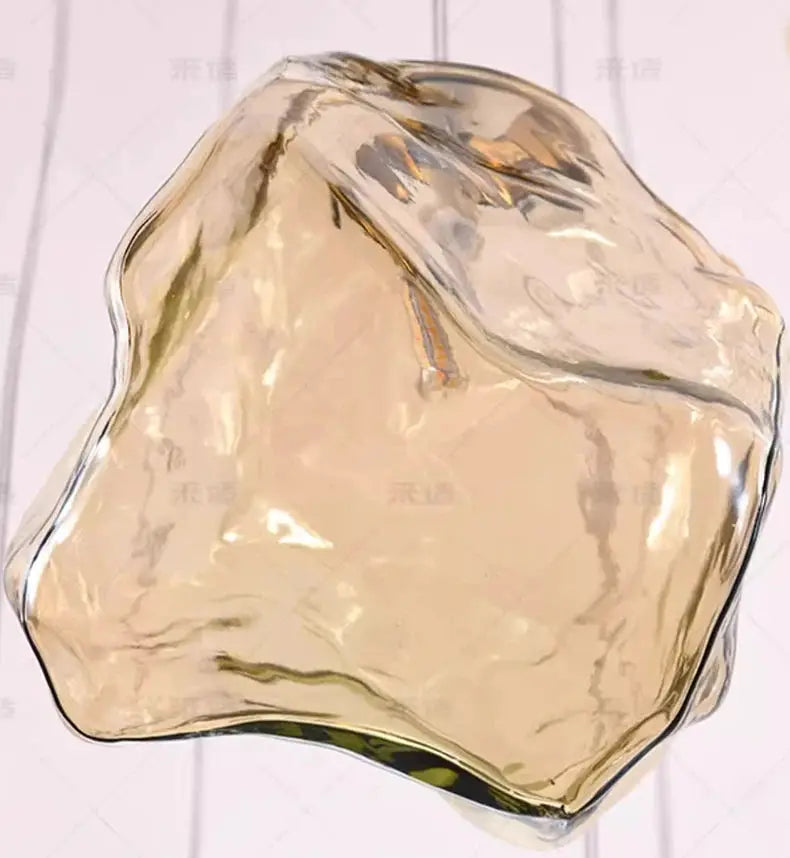 Glass pendant light shade, amber-tinted glass for modern living room decor