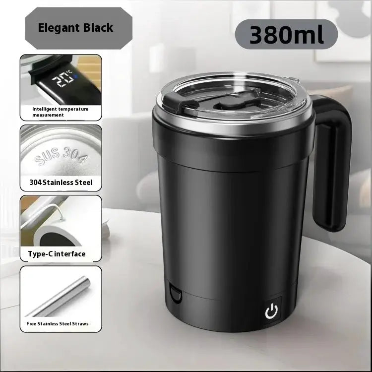 Smart Temperature Measuring Magnetic Automatic Stirring Cup Portable Electric Coffee Mug 380ML For Sports And Fitness
