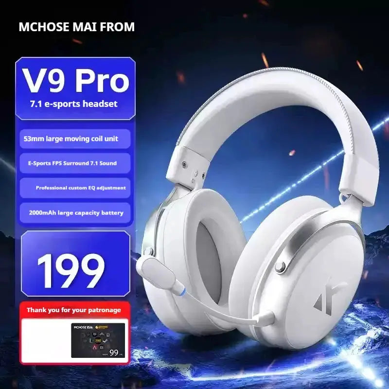 MCHOSE V9 Pro Wireless Bluetooth Headset Three Mode Noise Reduction Microphone For Low Latency Office And Gaming