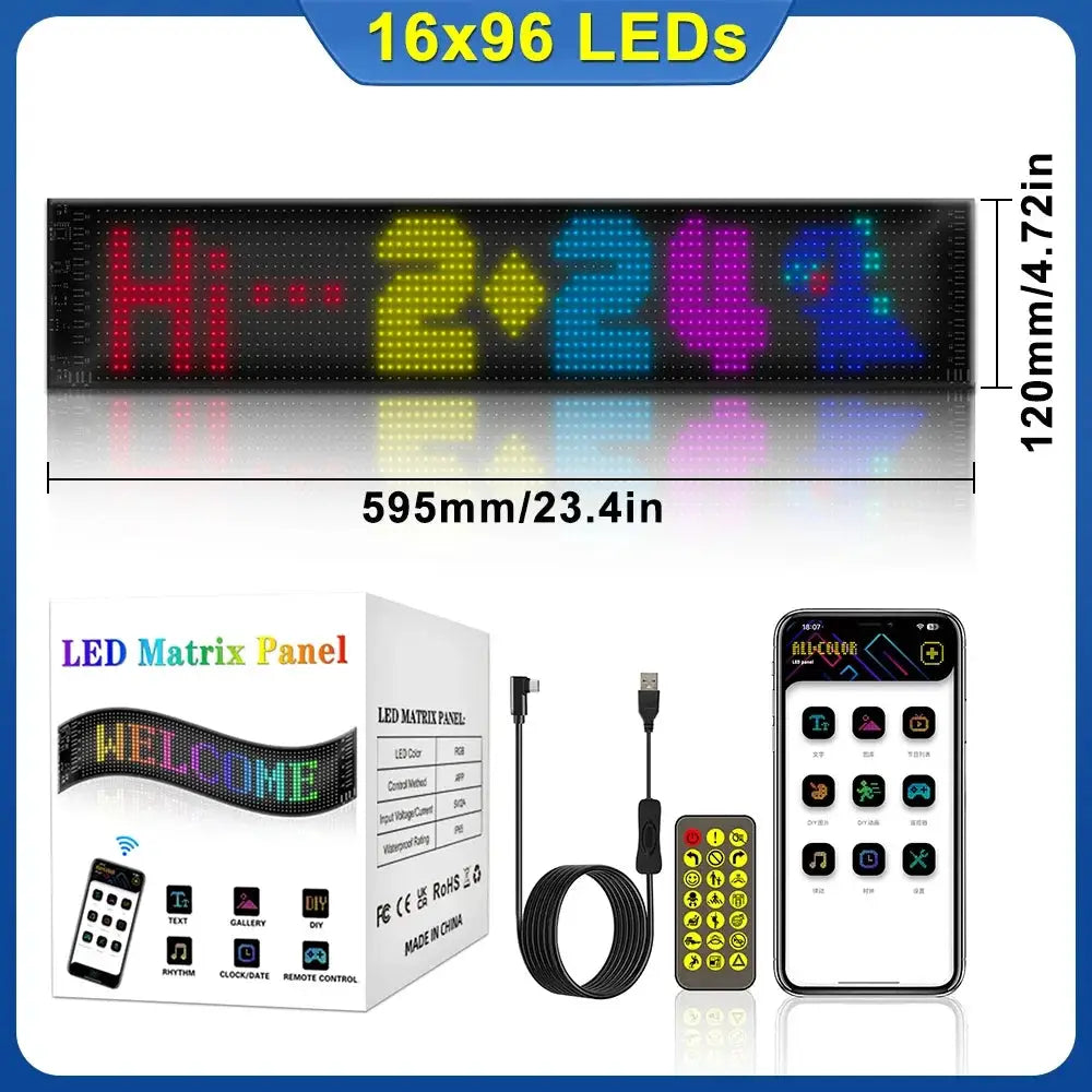 Bluetooth LED Matrix Pixel Panel Nightlight App Control Programmable