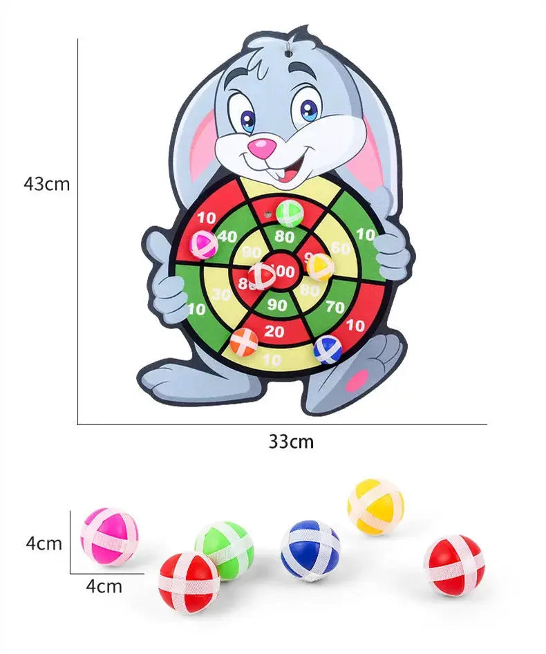 Montessori Cartoon Animal Dart Board Sticky Ball Toy For 2 To 4 Year Old Kids Family Educational Fun