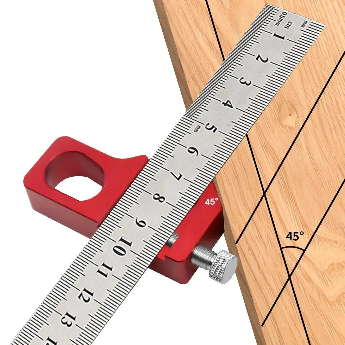 Positioning Block Stop 45 And 90 Degrees Aluminum Alloy Steel Ruler Set 3mm Thickness For Woodworking