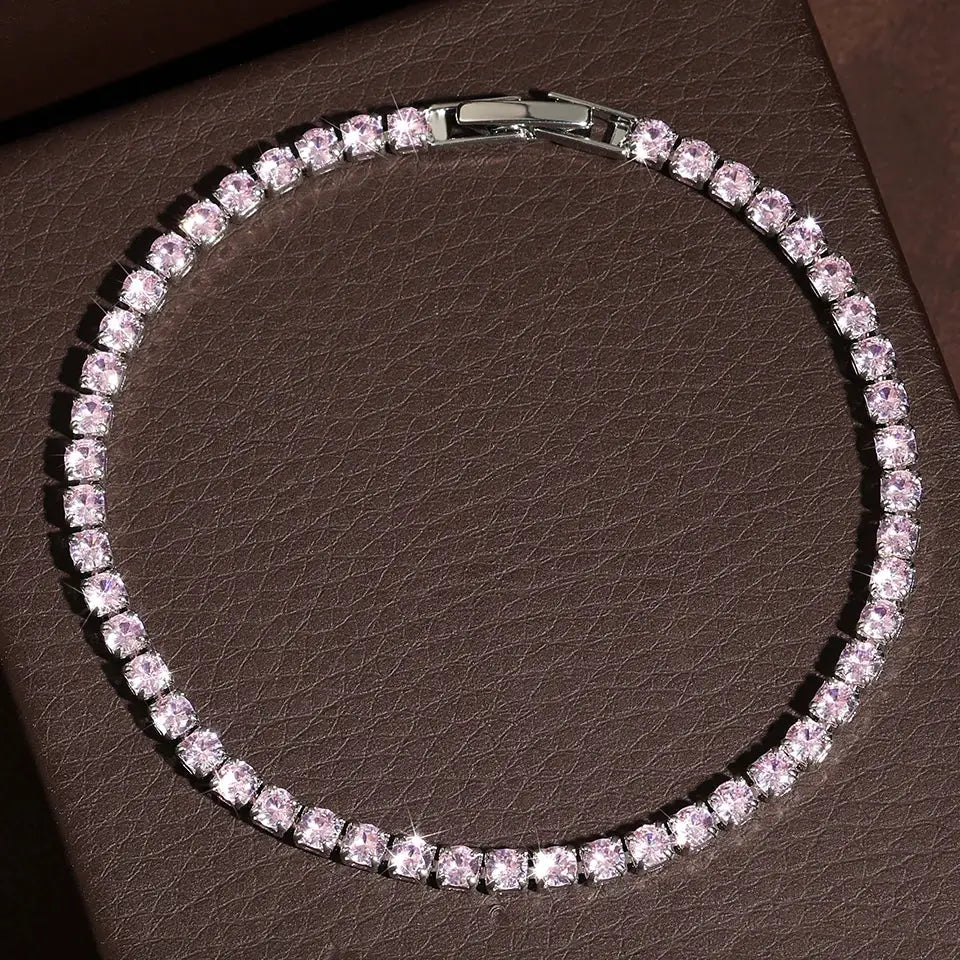 Elegant Zirconia Tennis Bracelet For Women With Crystal Charm Designer Thin Chain For Wedding Jewelry