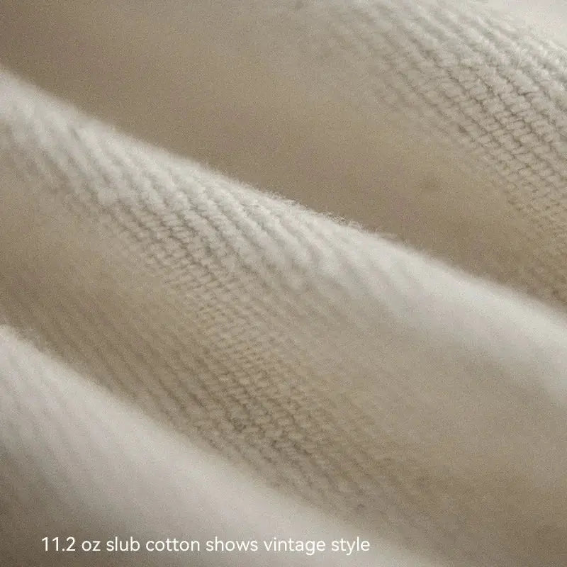 Maden Vintage 11.2oz white slub cotton fabric close-up