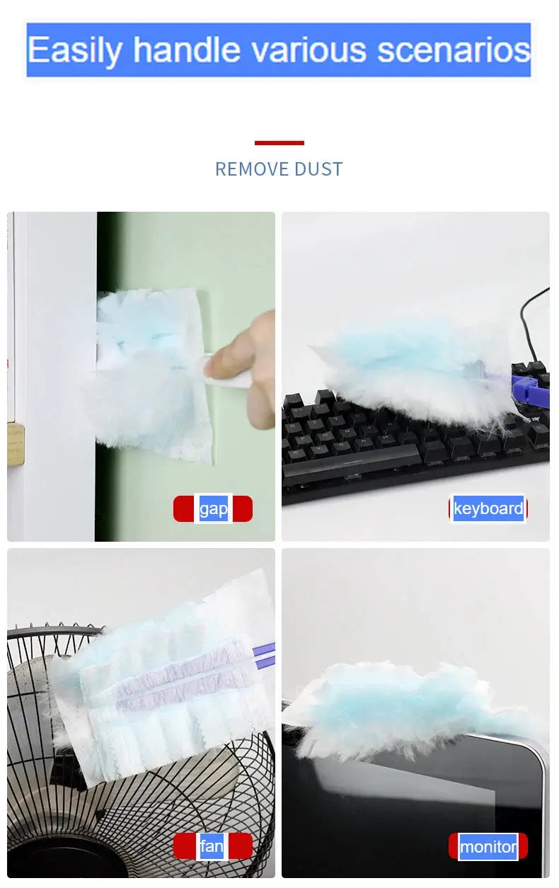 Disposable duster refills, 10-count, white with light-blue fibers, for Swiffer Duster by Simples Market