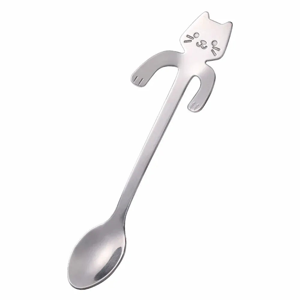 Cat Shaped Stainless Steel Coffee Spoon Purrfect Kitchen Adorable Stirring and Scooping Desserts