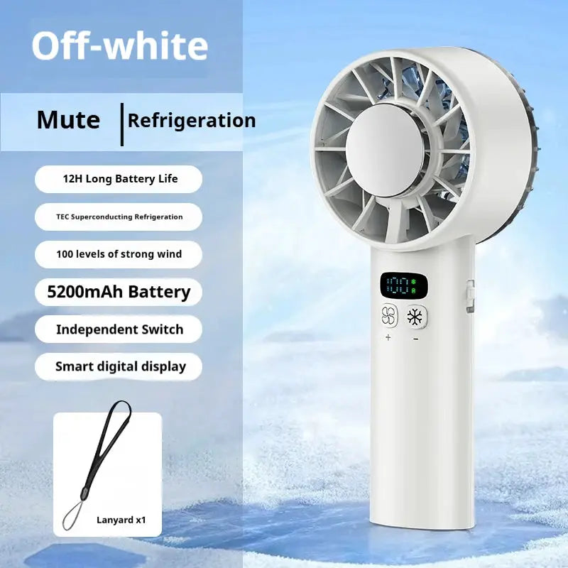 HOMEFISH Handheld Cooling Fan USB Rechargeable Outdoor LED Display