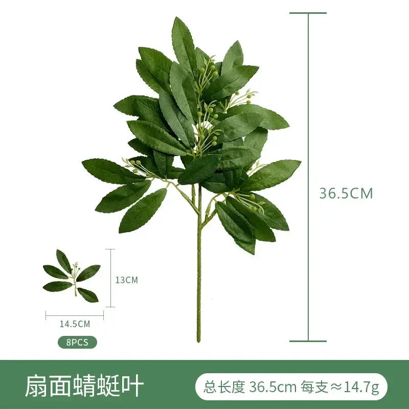 Simples Market artificial eucalyptus leaf arrangement, green faux leaves, 36.5 cm tall for wedding/home decor