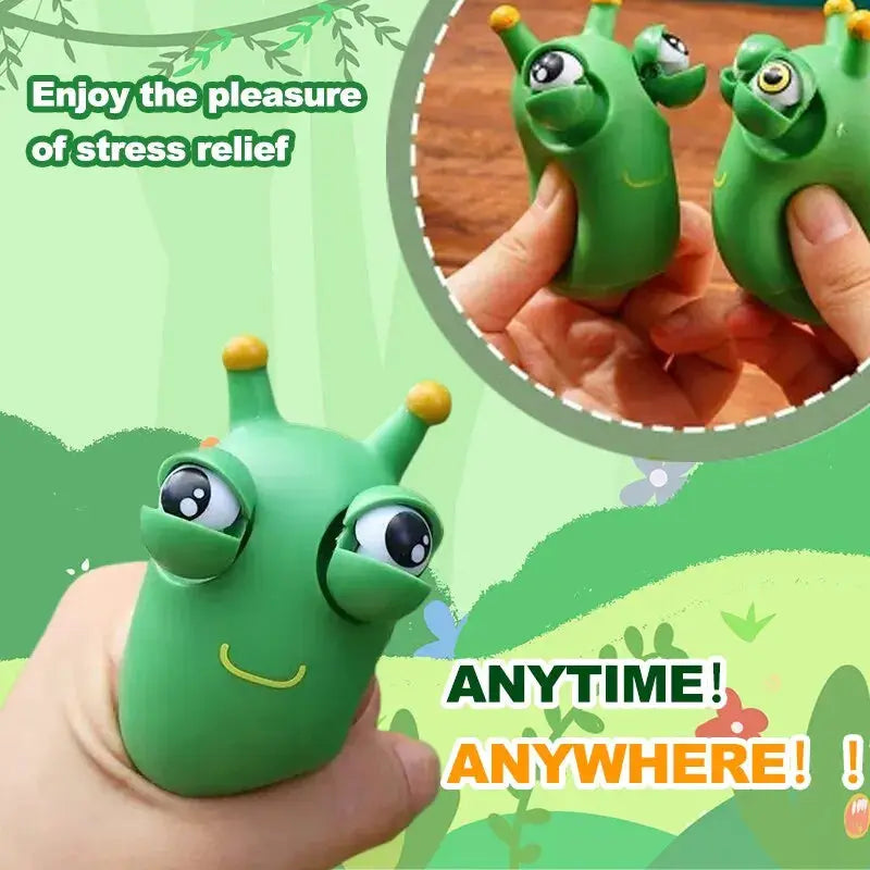 1 To 3 Piece Set Novelty Green Worm Squeeze Toys Eye Fidget For Sensory Stress Relief Kids And Adults Birthday Gifts