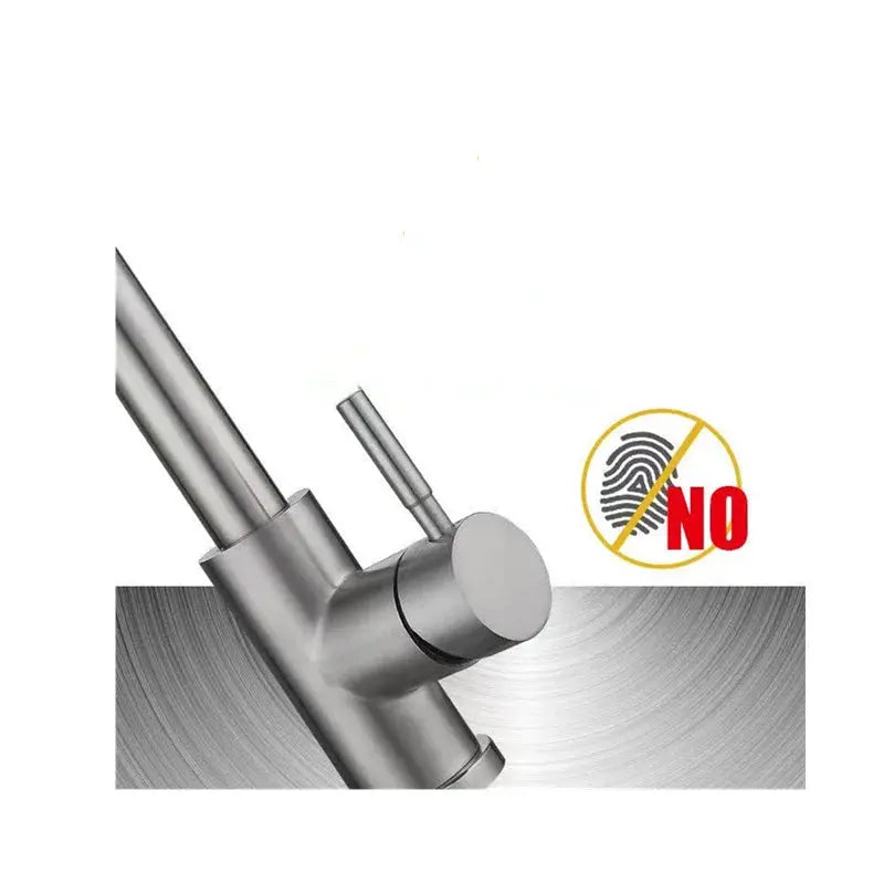 Kitchen faucet with pull-out spray nozzle, two modes, hot and cold, SUS 304 stainless steel, deck-mounted, Simples Market
