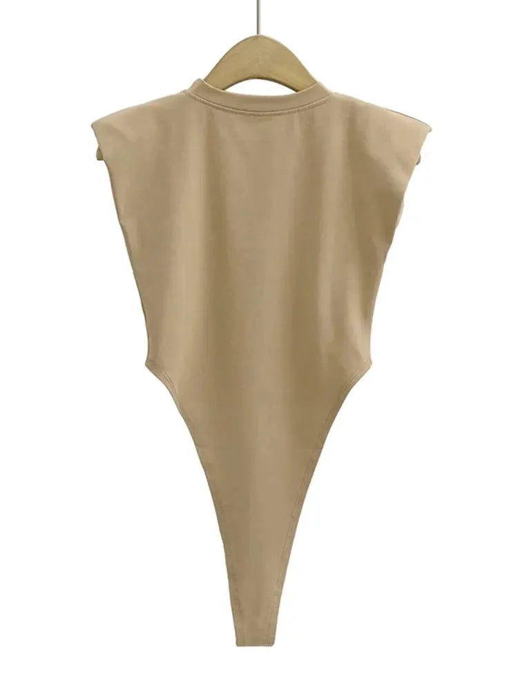 NovaForm Women Bodysuit With Padded Shoulders High Stretch Polyester Elastane Blend Sleeveless Slim Bodycon