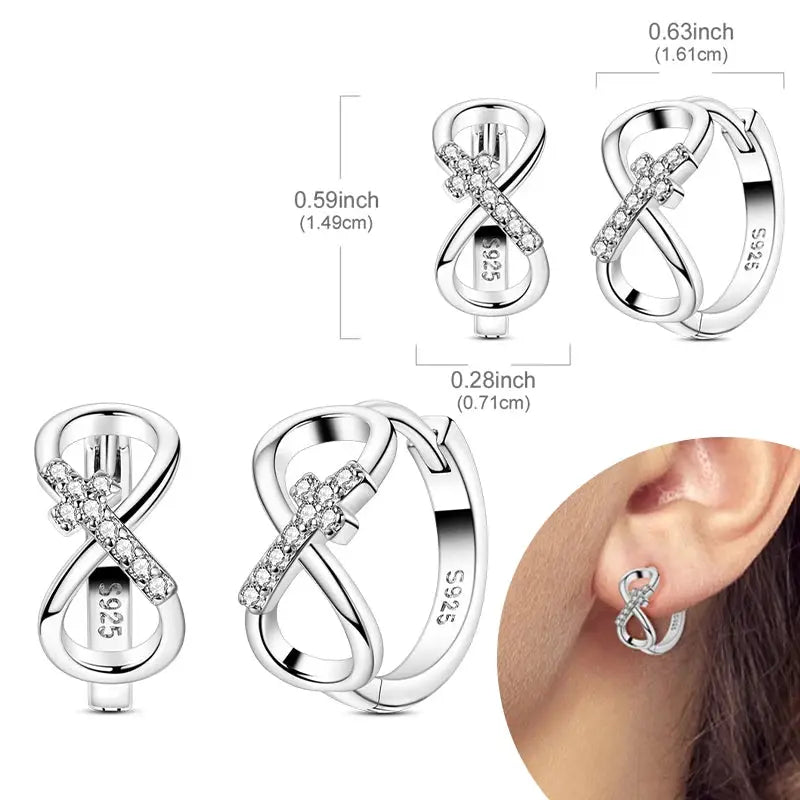 925 Sterling Silver Hoop Earrings Hypoallergenic Zirconia Hoops For Women Girls High Quality Fashion Jewelry