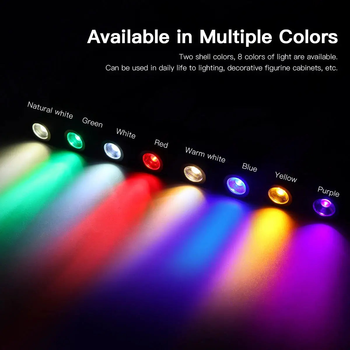 Colorful LED Spotlight USB 5V mini ceiling light 1W by Simples Market, rainbow RGB colors