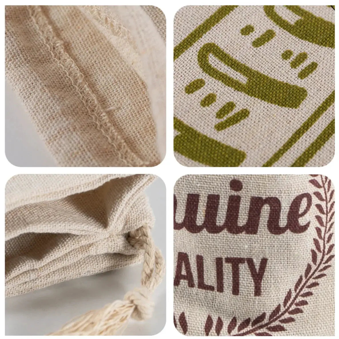 Linen Bread Bags Reusable Drawstring Bag For Loaf Baguette Storage