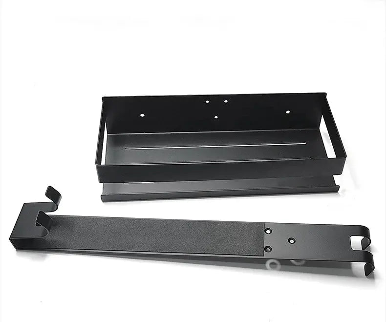 Movable bathroom shelf set, black steel, by Simples Market, 2-piece