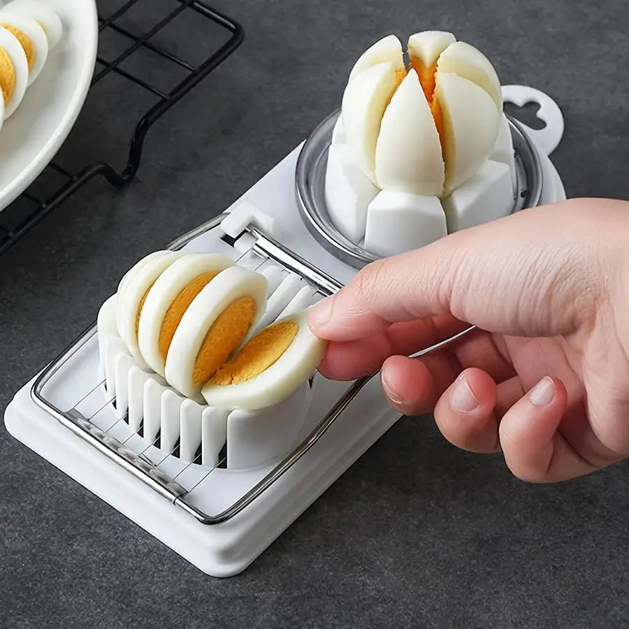 ChefPro Multifunctional Egg Cutter 2 In 1 With Durable PP Base And Stainless Steel Wire For Even Slices
