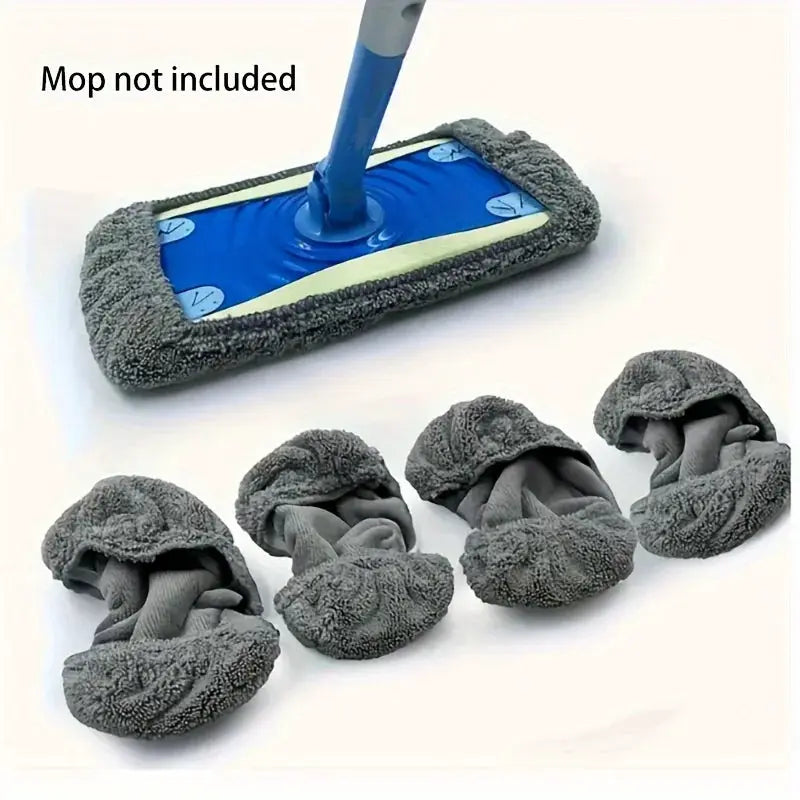 2pcs Simples Market reusable mop replacement pads, gray microfiber, washable and durable for flat floor mops