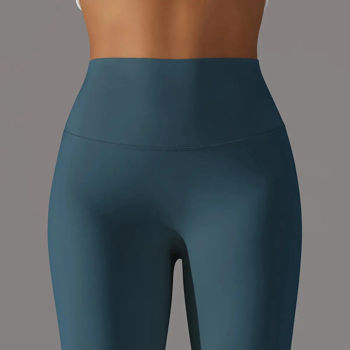 High-waisted teal leggings for women by Simples Market; gym, yoga, running tight fit.