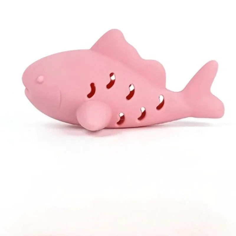 Fish Shape Interactive Cat Kitten Chew Toy Bite Resistant Rubber For Teeth Grinding And Dental Hygiene