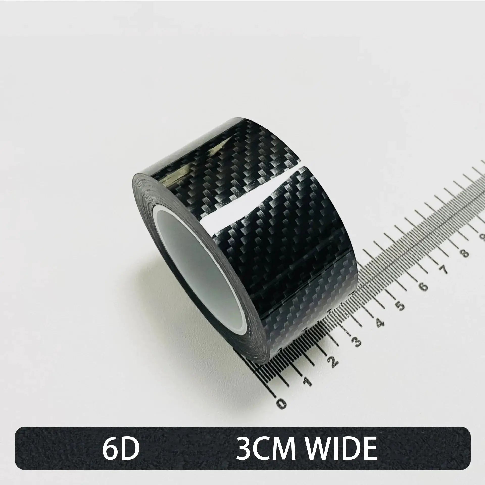 Carbon fiber adhesive tape roll, matte black 6D, 3 cm wide, Simples Market