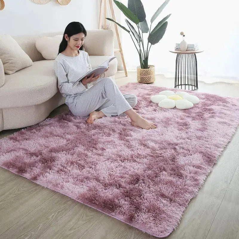 Simples Market pink fluffy shag rug for kids' room, soft bedroom living-room carpet