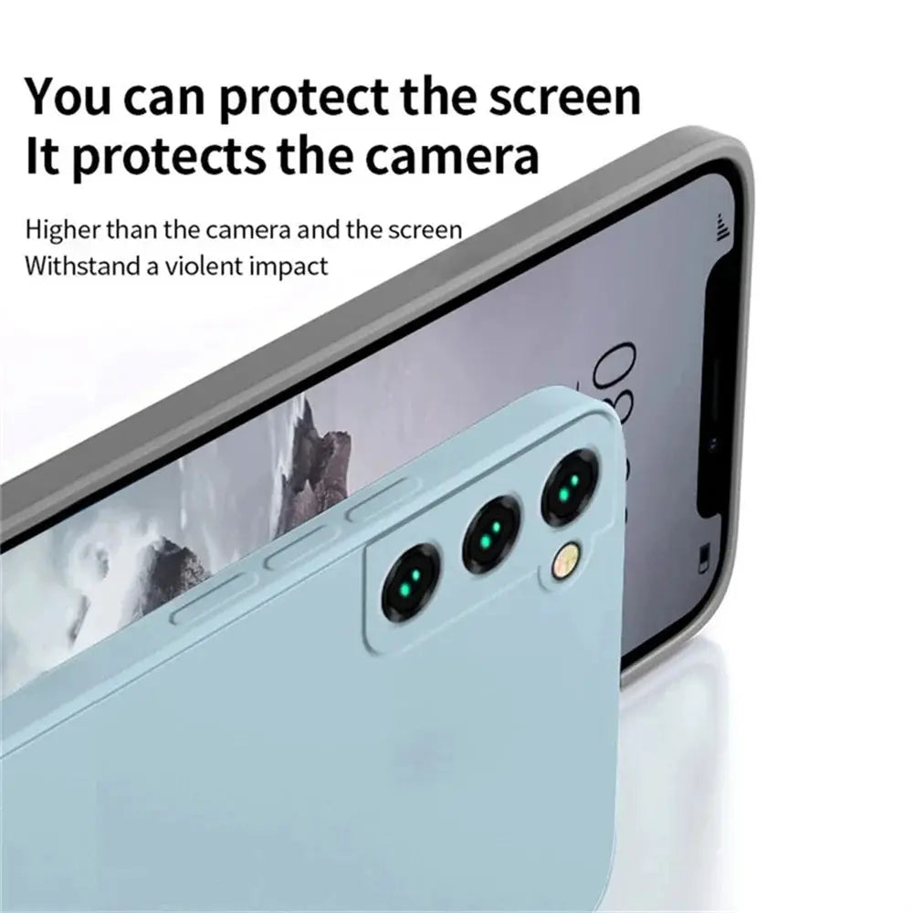 Liquid silicone phone case for Samsung Galaxy in light blue