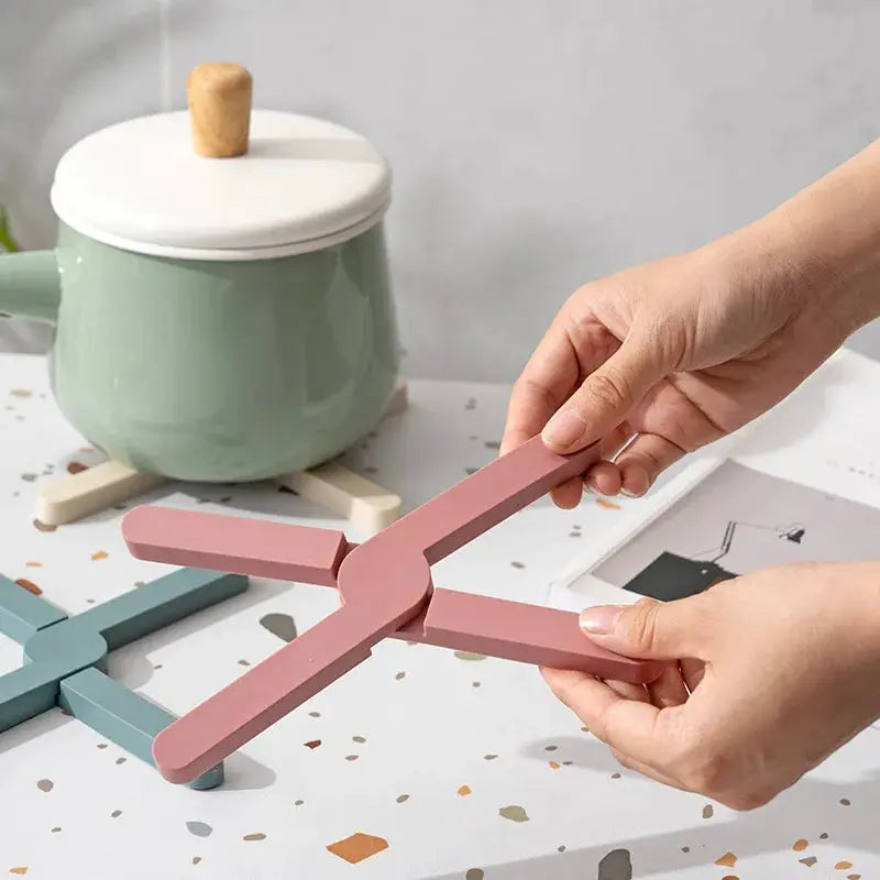 Silicone Heat Insulation Pad Folding Pot Pad Cross Folding Silicone Pad Multifunctional Kitchen Table Mat Cup Mat