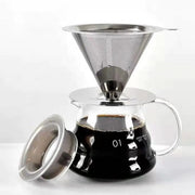 Reusable Coffee Filter Holder Double Layer Stainless Steel Cone Strainer Coffee And Tea Making Tool