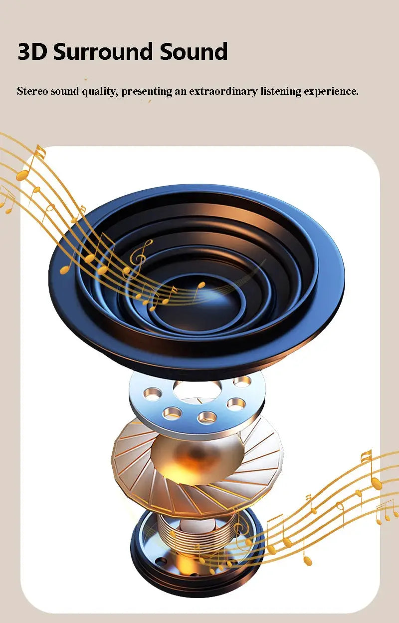 Under pillow bone conduction speaker exploded view in blue and gold, showing internal components